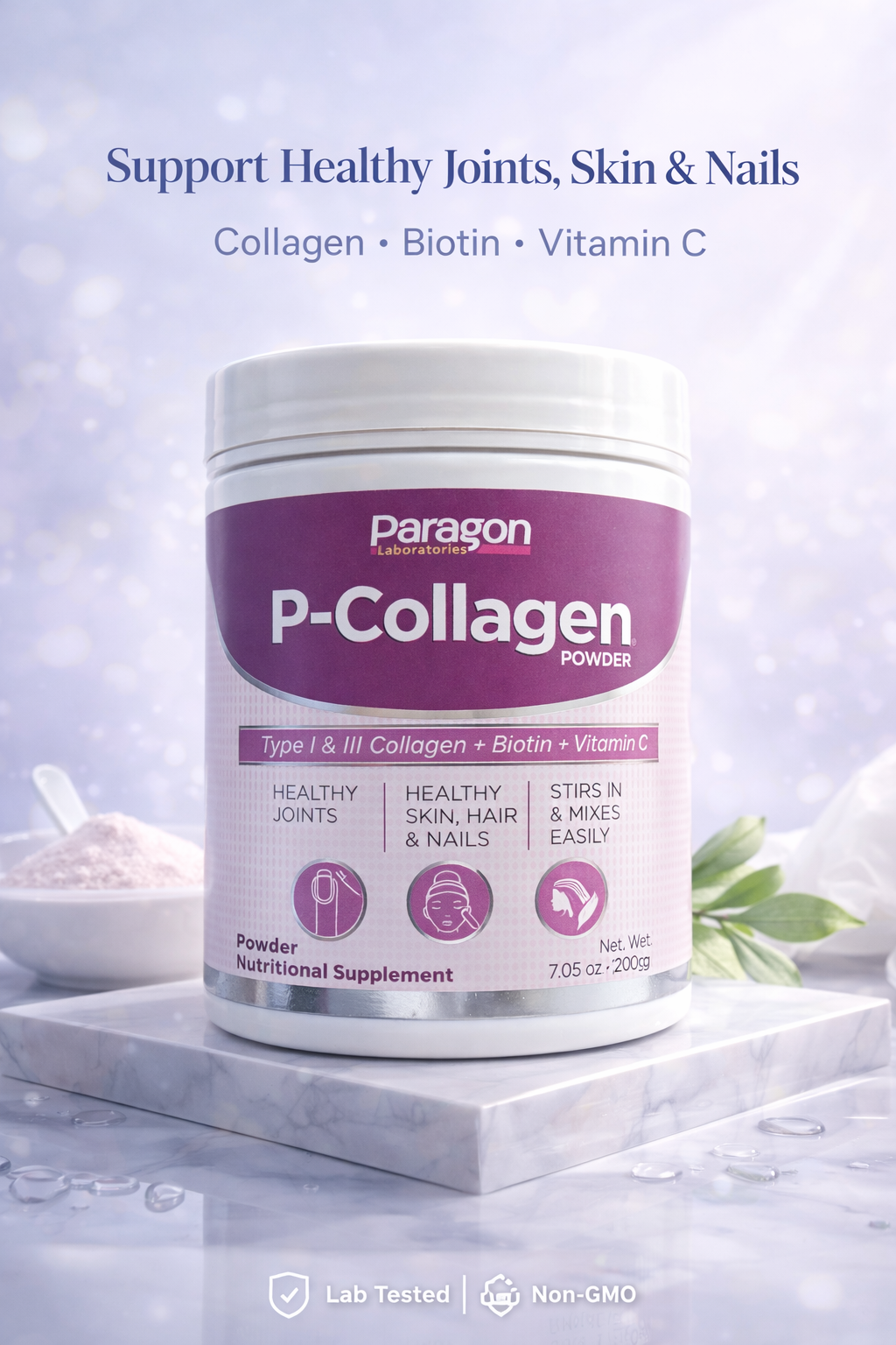 P - Collagen Powder For Skin, Hair, Nails & Joints